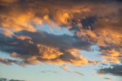 sunset, darling, clouds, weather, air, shapes, nature, wind, orange